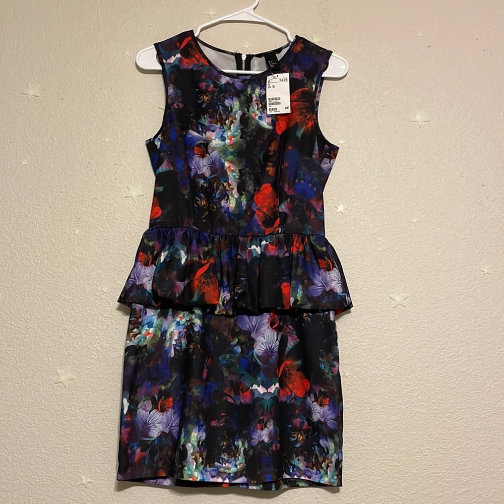 H&M floral peplum dress size 6